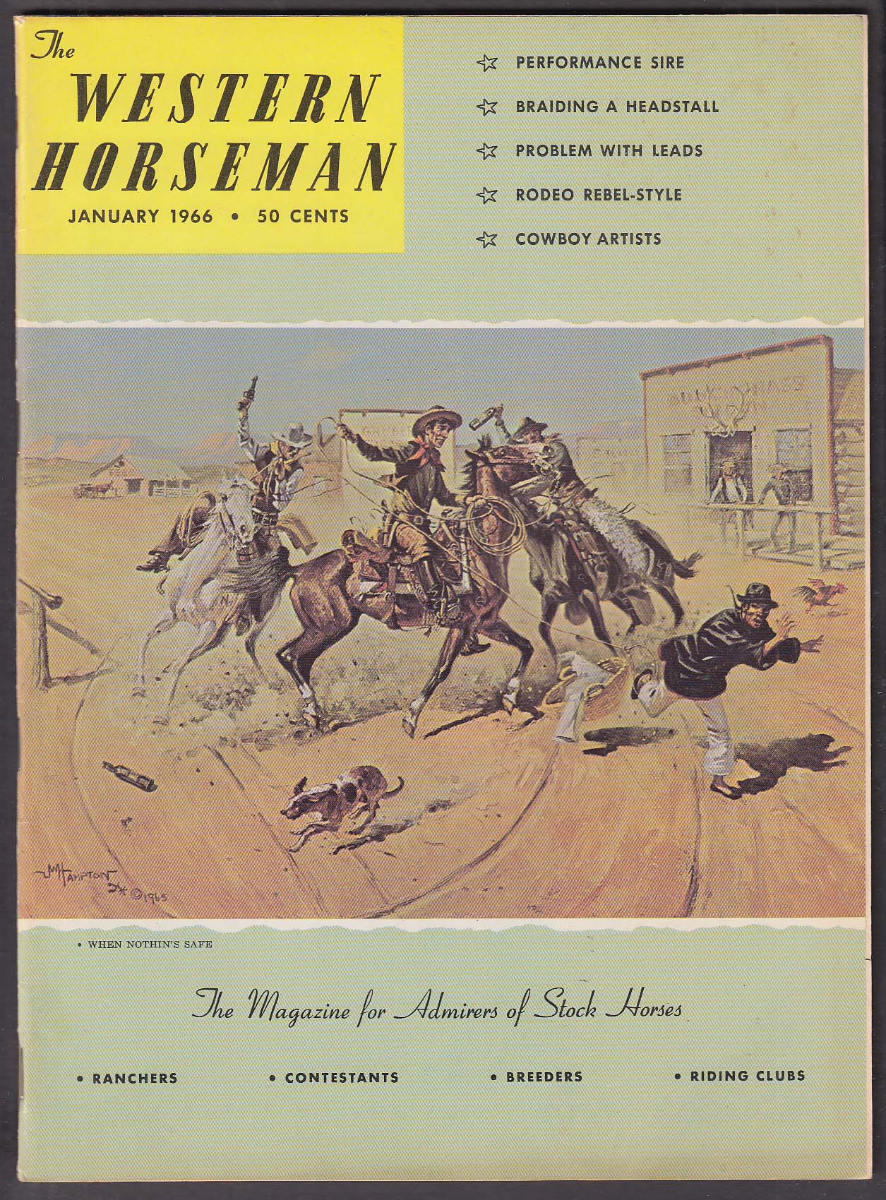 WESTERN HORSEMAN Sonfield Morgan Sire Lanham Riley J B King ++ 1 1966