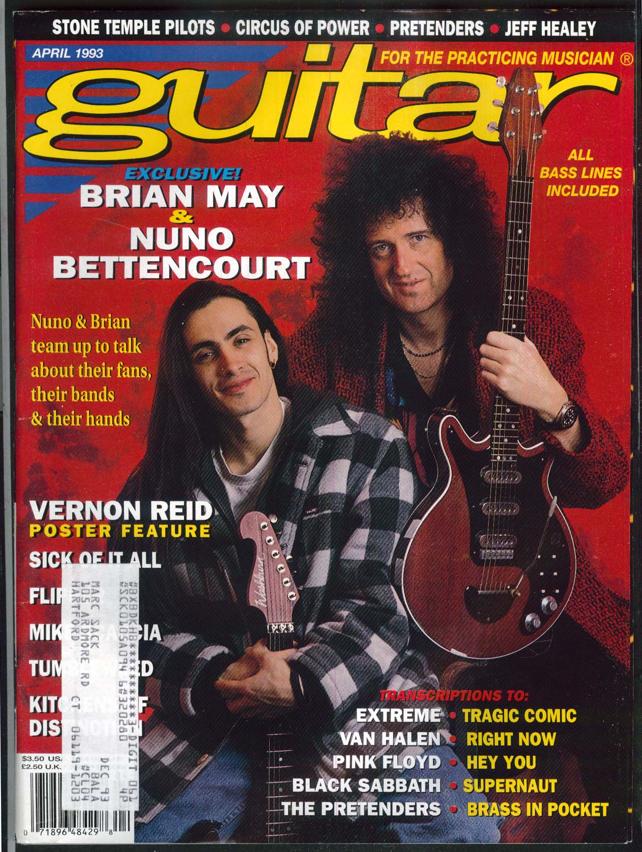 GUITAR Brian May Nuno Bettencourt Vernon Reid 4 1993