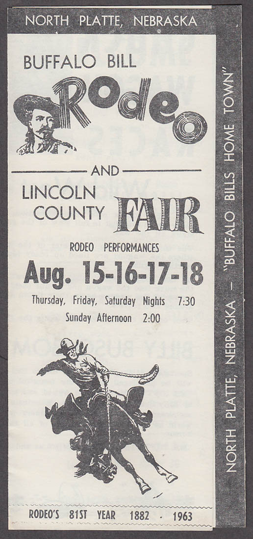 Buffalo Bill Rodeo Lincoln County Fair N Platte NE folder 1963