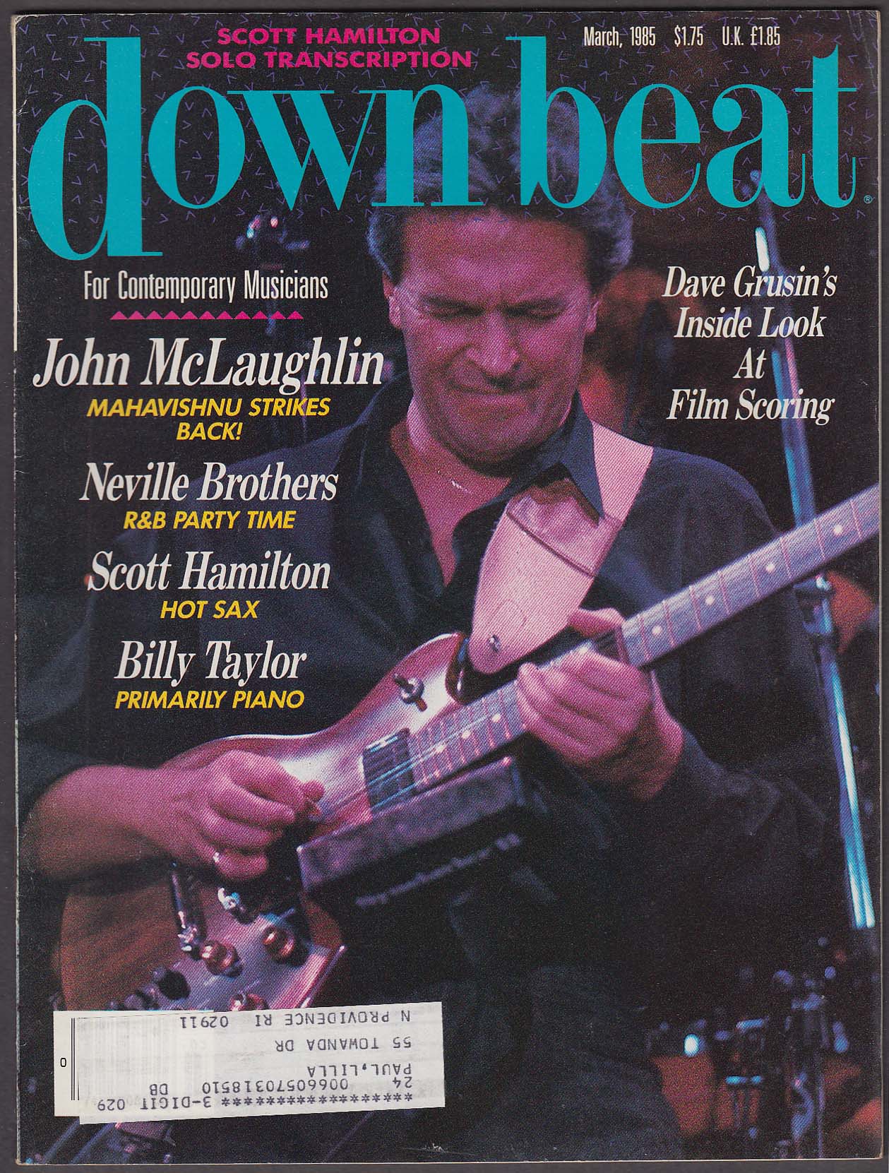 DOWN BEAT John McLaughlin Neville Brothers Scott Hamilton Billy Taylor ...