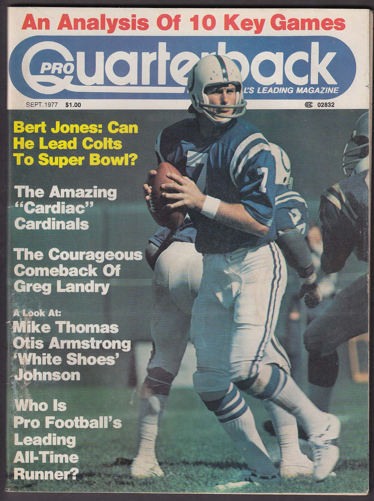 PRO QUARTERBACK Bert Jones Greg Landry Mike Thomas Otis Armstrong 9 1977