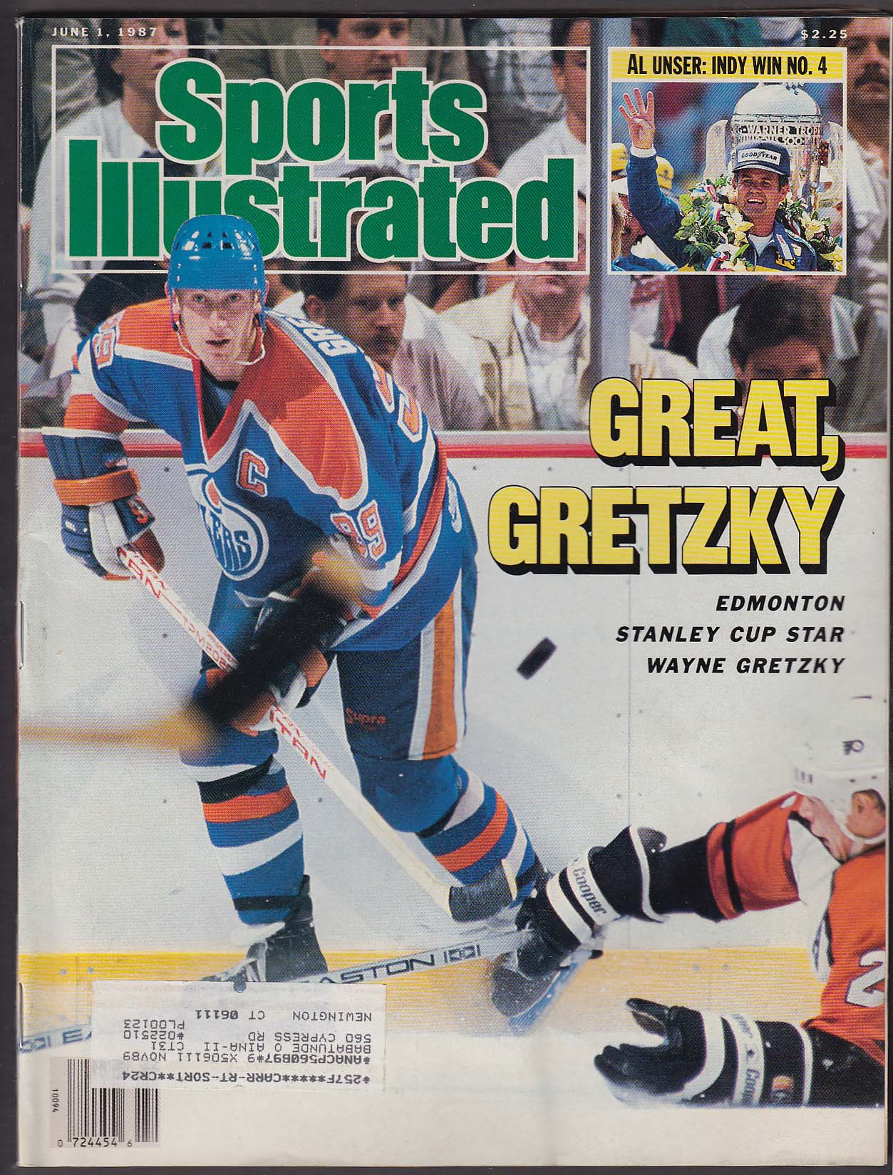 SPORTS ILLUSTRATED Wayne Gretzky Al Unser Indy Henri Leconte 6/1 1987