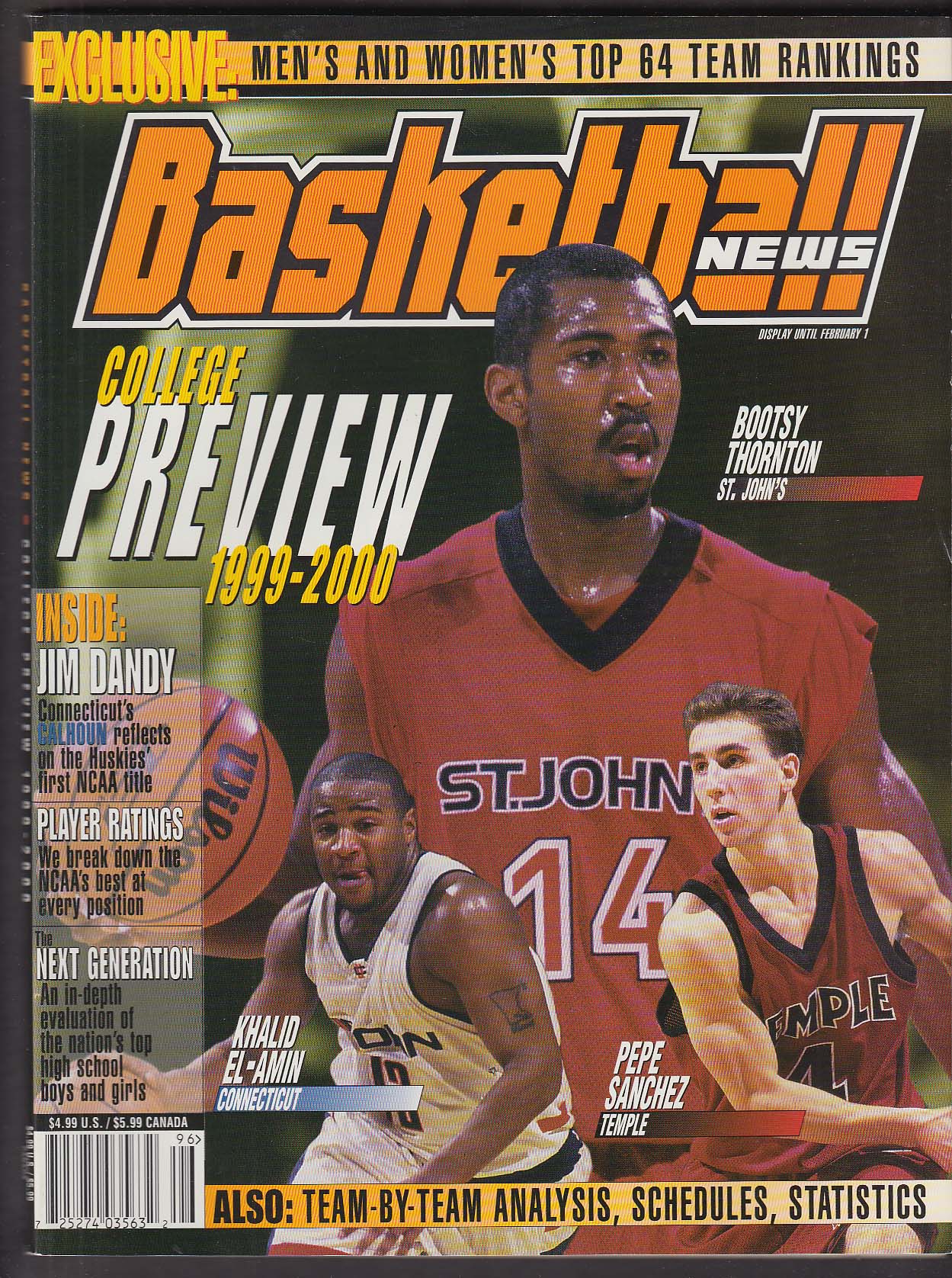 BASKETBALL NEWS College Preview Bootsy Thornton Khalid El-Amin Pepe ...