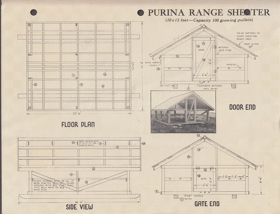 Purina Brooder House & Range Shelter Plans folder 1944