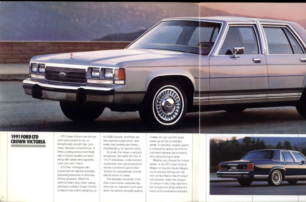 1991 Ford LTD Crown Victoria brochure LX Country Squire