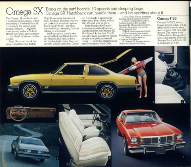 1976 Oldsmobile brochure 4-4-2 Cutlass S Starfire GT Omega SX