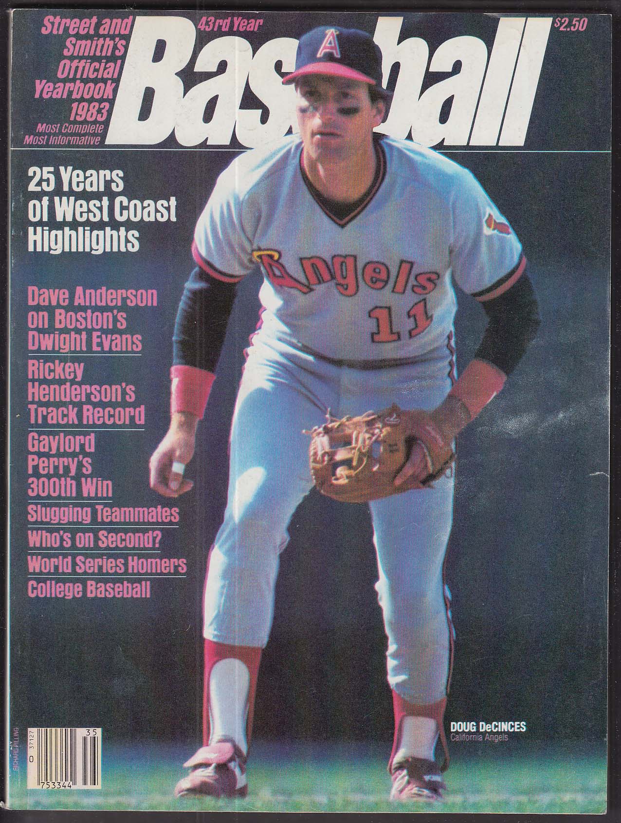 Street & Smith's 1983 BASEBALL YEARBOOK Doug DeCinces Dave Anderson ...