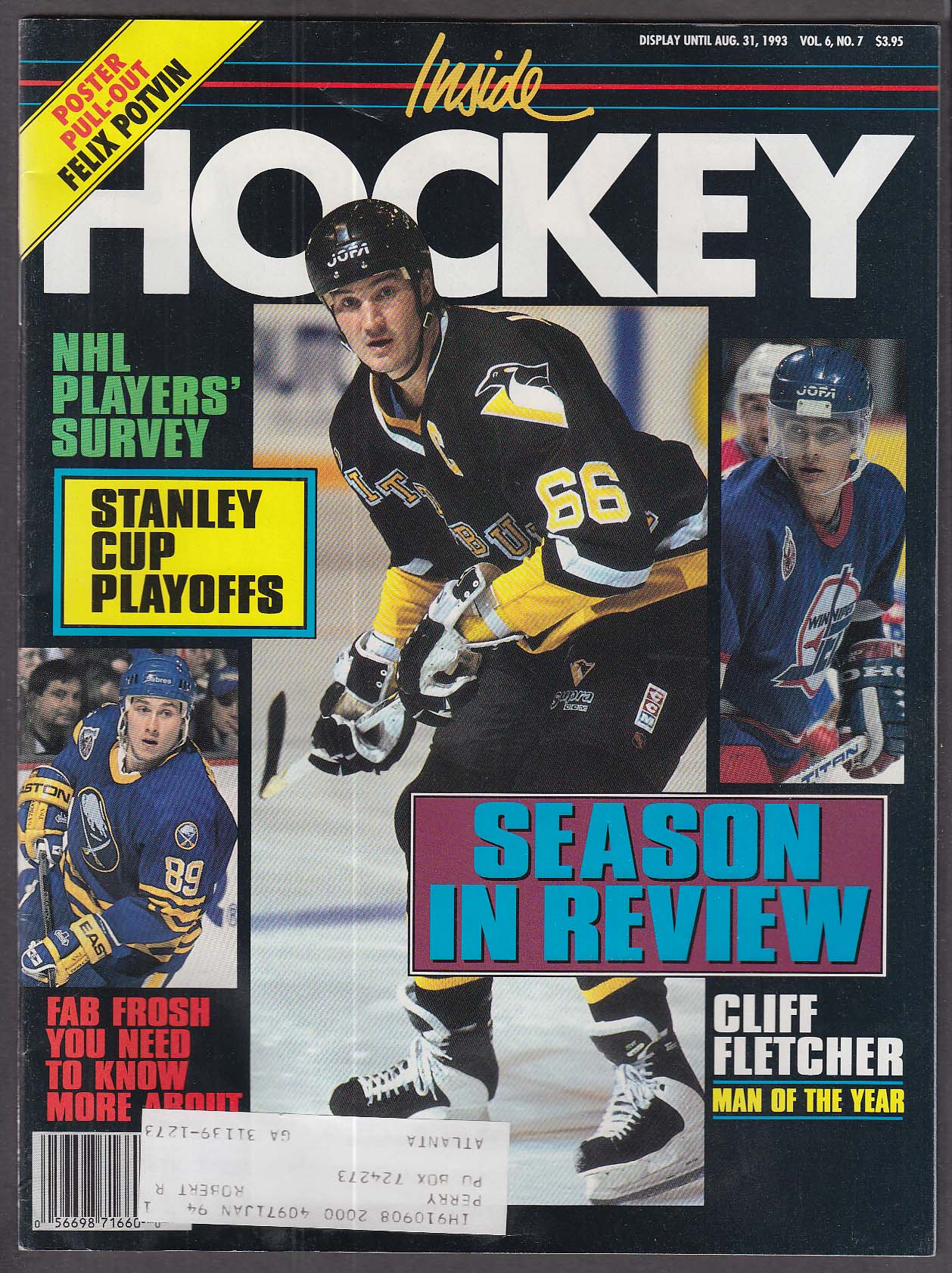 INSIDE HOCKEY Cliff Fletcher Feliz Potvin Mario Lemieux Cliff Fletcher ...