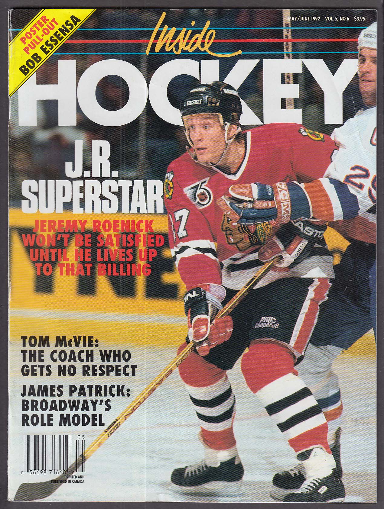 INSIDE HOCKEY Jeremy Roenick Rom McVie James Patrick Bob Essensa ++ 5-6 ...