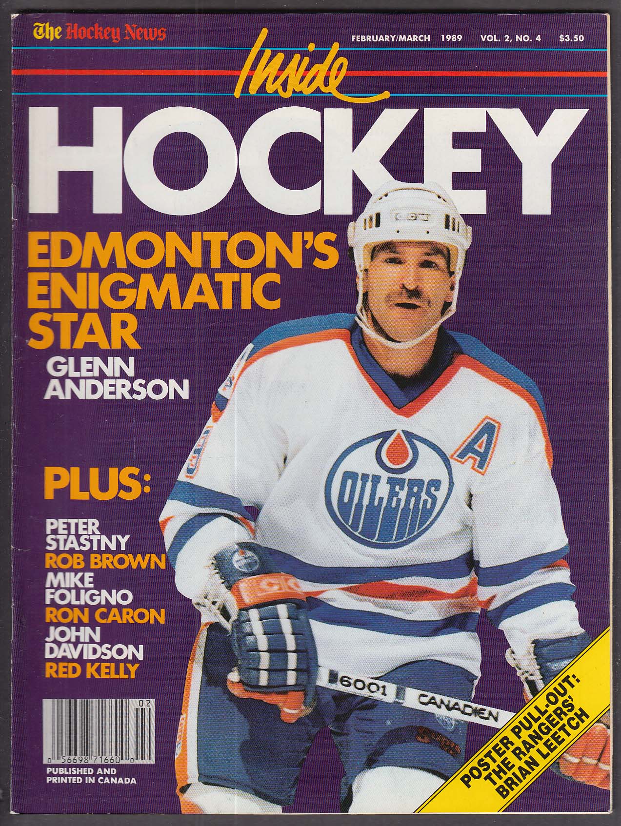 INSIDE HOCKEY Glenn Anderson Peter Stastny Rob Brown Mike Foligno ++ 2 ...