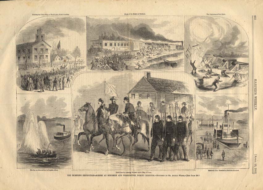 HARPER'S WEEKLY 4/19 1862 Gen Burnside Expedition at Newbern ...