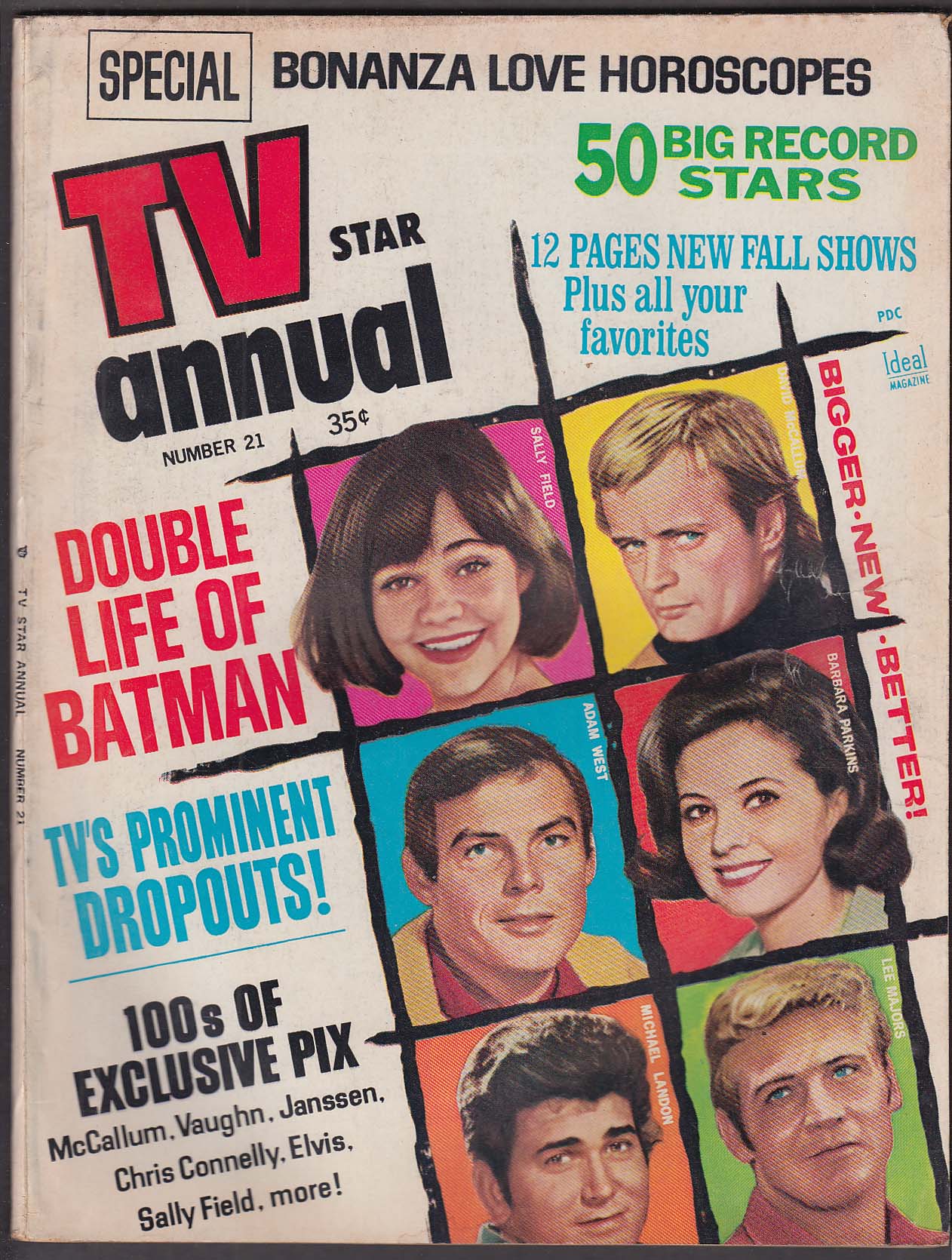 TV STAR ANNUAL #21 Sally Field David McCallum Adam West Lee Majors ++ 1966