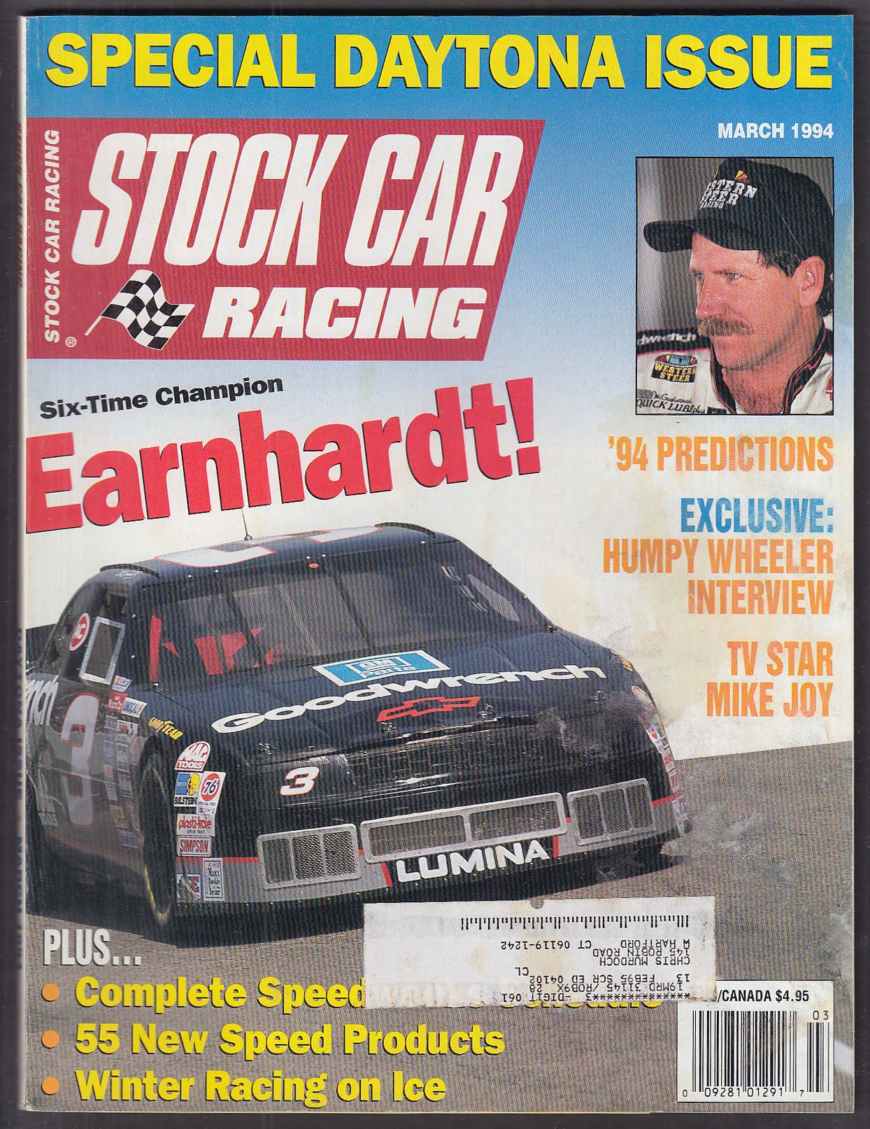 STOCK CAR RACING Dale Earnhardt Humpy Wheeler Mike Joy Daytona + 3 1994