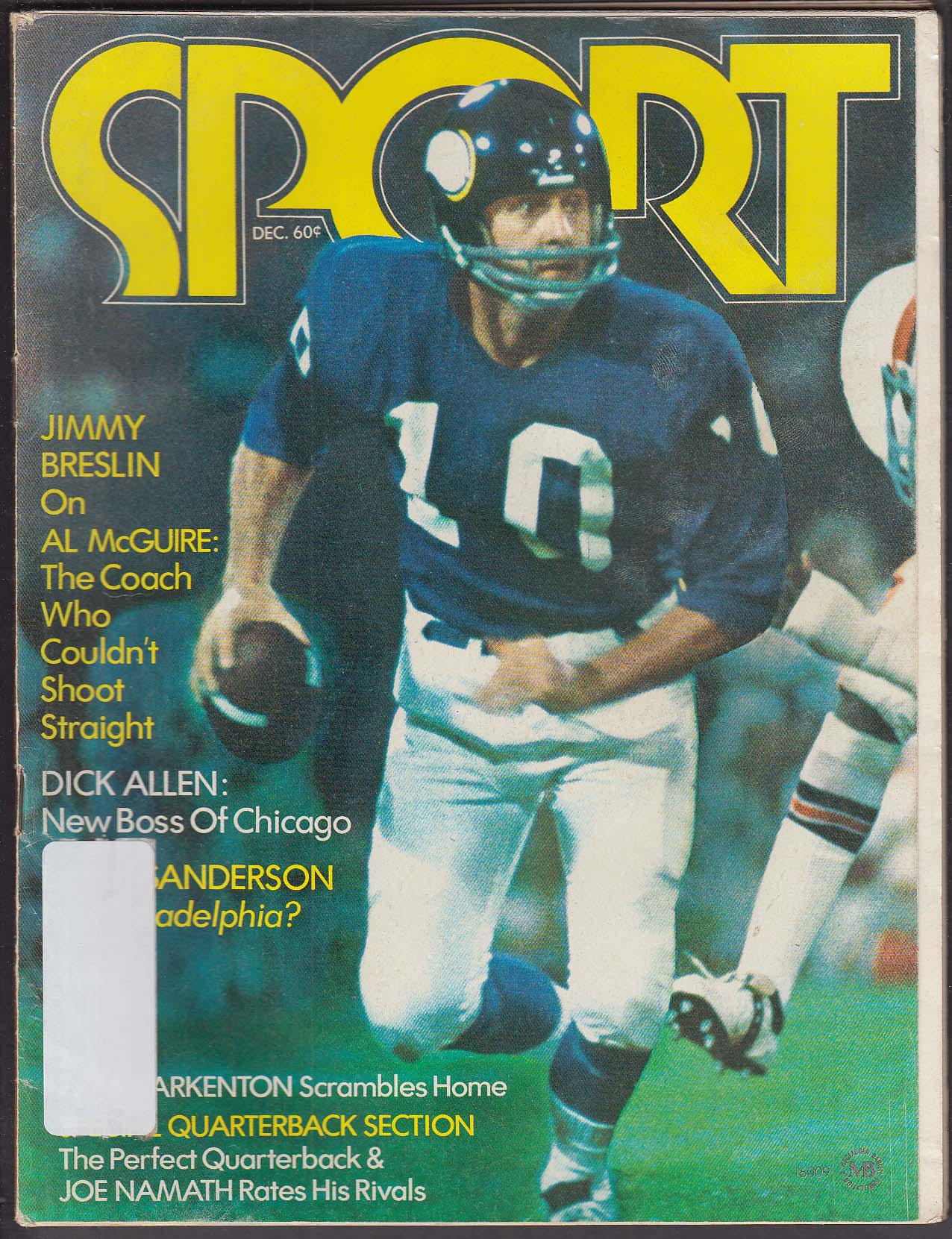 SPORT Jimmy Breslin Al McGuire Dick Allen Fran Tarkenton Joe Namath ...