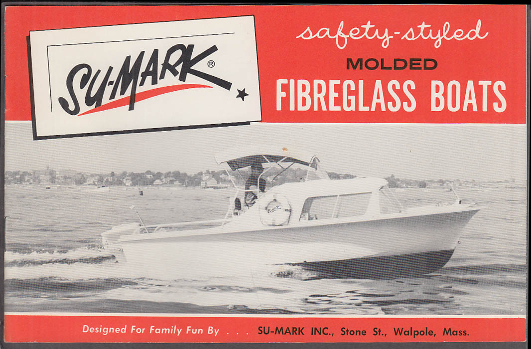 1960 Su-Mark Fiberglass Speedboat Catalog Walpole MA