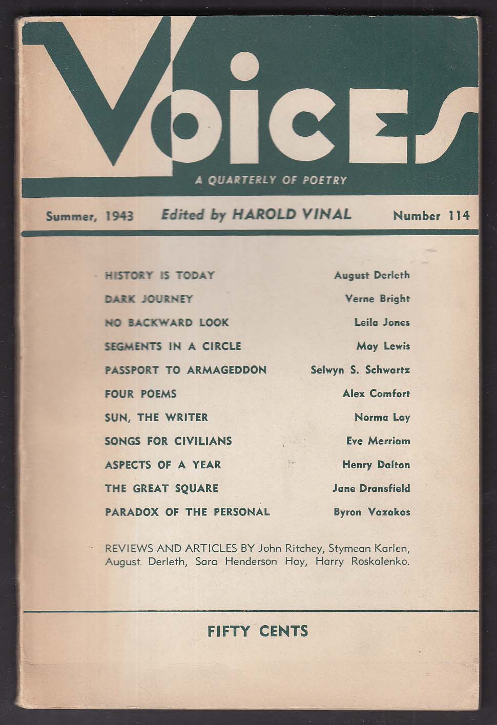 VOICES #114 August Derleth Leila Jones Norma Lay + 1943