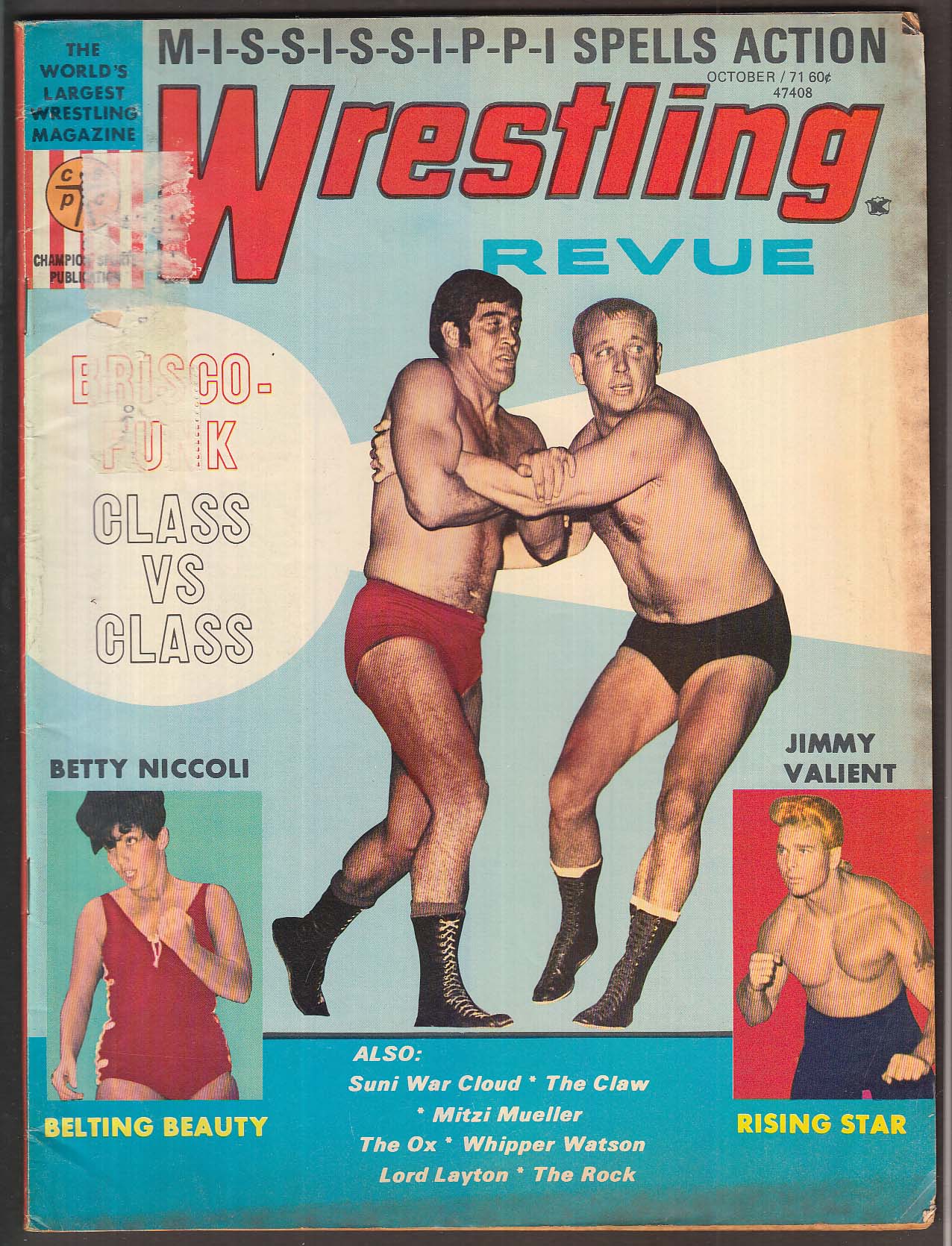 WRESTLING REVUE Brusco-Funk Betty Niccoli Jimmy Valient 10 1971