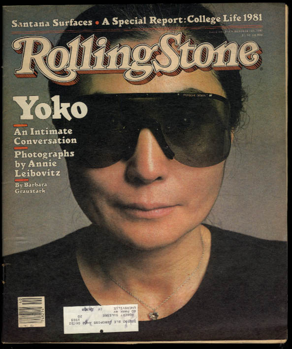 ROLLING STONE Yoko Ono Annie Leibovitz Santana + 10/1 1981