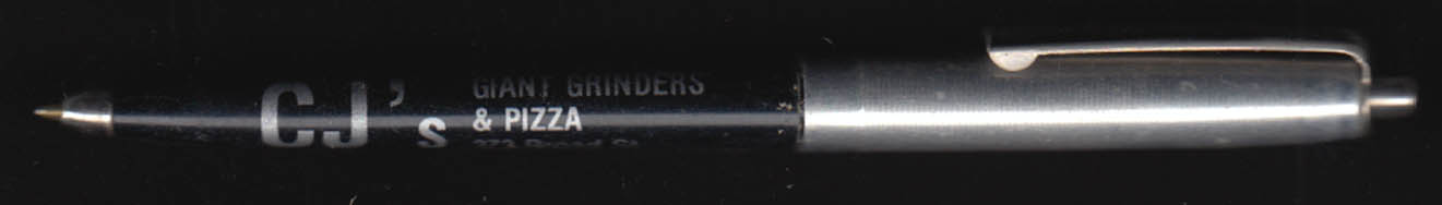 CJ's Giant Grinders & Pizza Manchester CT advertising ballpoint pen 1960s