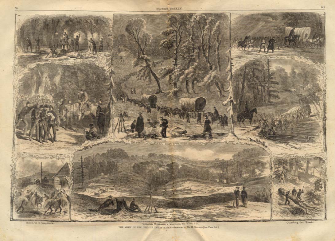 Harper's Weekly ORIGINAL Army of the Ohio on the march 8 views 11/22 1862