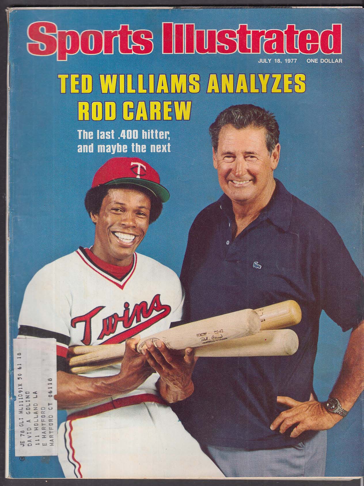 SPORTS ILLUSTRATED Ted Williams Rod Carew Shirley Muldowney + 7/18 1977