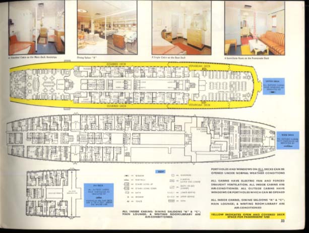 Swans Hellenic Cruises brochure 1970 with S S Ankara deck plan