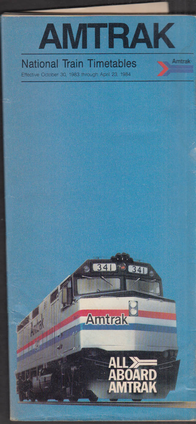 Amtrak National Train Timetables 10/30 1983 - 4/23 1984