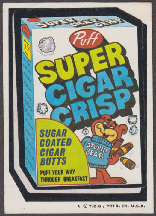 Topps Wacky Packages Puff SUPER CIGAR CRISP 1974 one * version