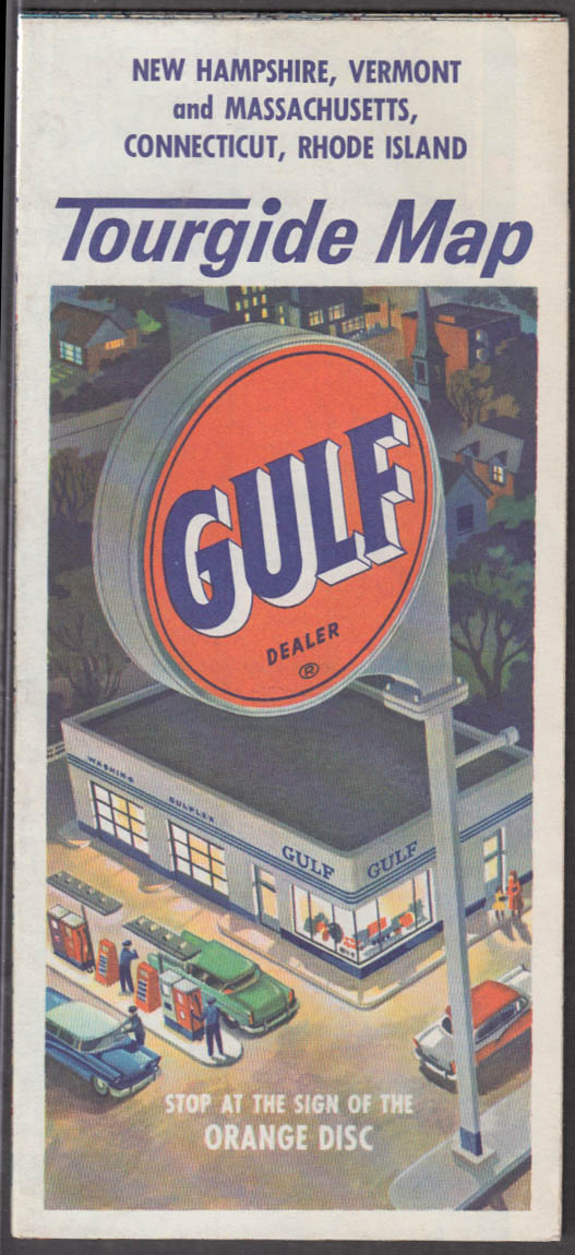 Gulf Tourgide Road Map New England States 1963