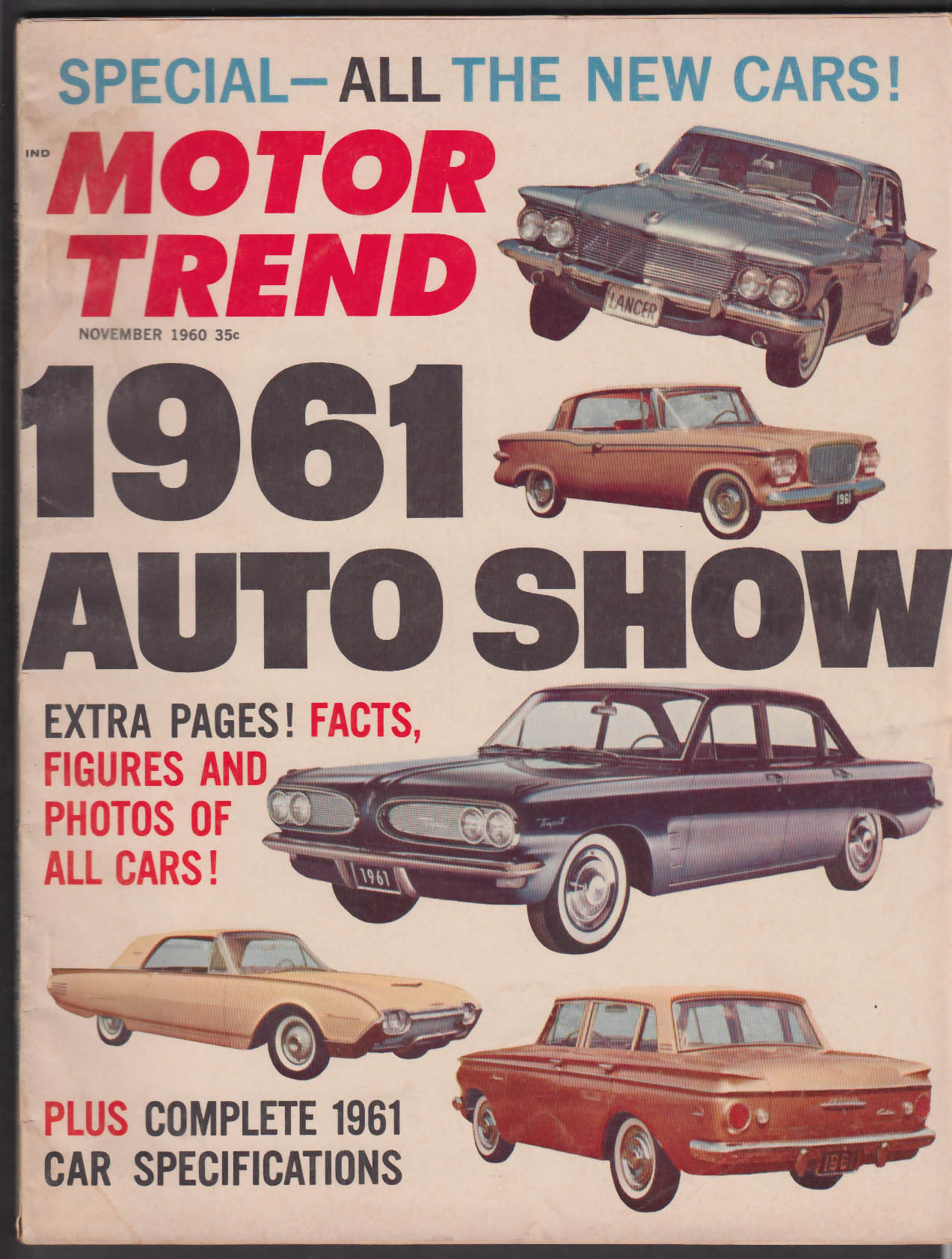 MOTOR TREND Dodge Lancer Buick Special Falcon Thunderbird Corvette ...