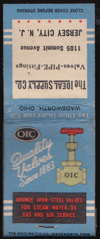 Ohio Injector Valves Ideal Supply Jersey City NJ matchbook pipes fittings