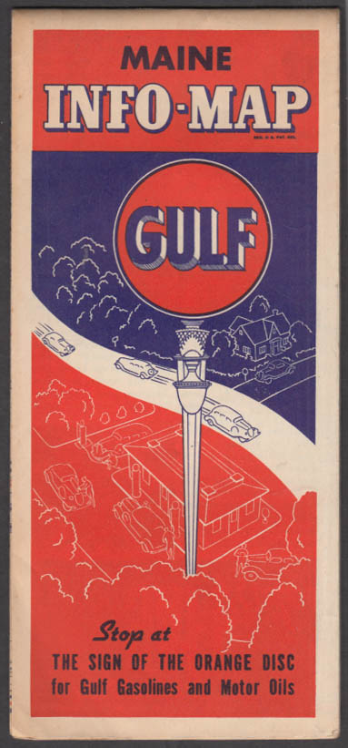 Gulf Gasoline Road Map State of Maine 1937