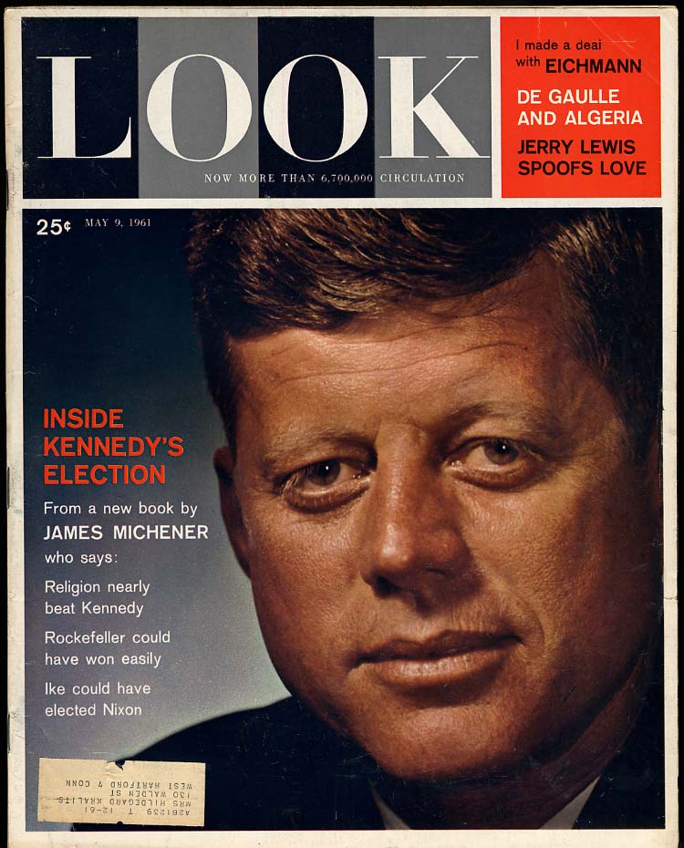 LOOK 5/9 1961 Michener ~ JFK Eichmann Murtaugh DeGaulle Jerry Lewis ...