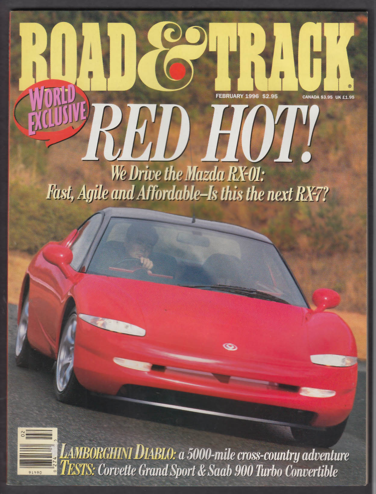 ROAD & TRACK Mazda RX-01 Corvette Grand Sport Saab 900 Turbo SE road ...