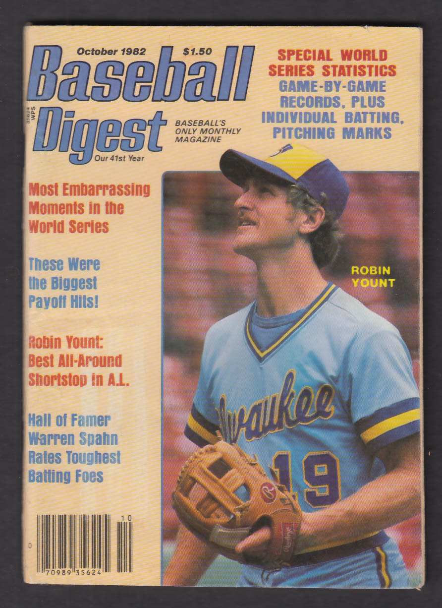 BASEBALL DIGEST Robin Yount Warren Spahn Hal McRae + 10 1982