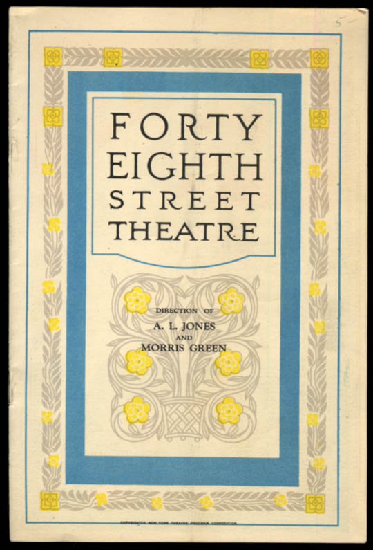 Forty Eighth Street Theatre program The Squall with Blanche Yurka 1927