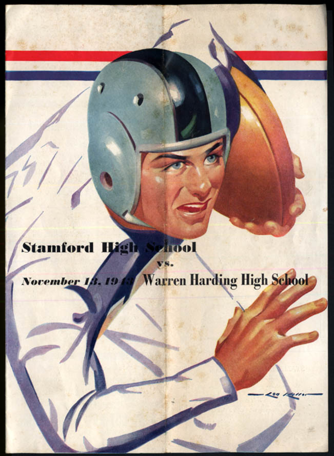 Stamford vs Warren Harding High School Football Program 11/13 1943 CT