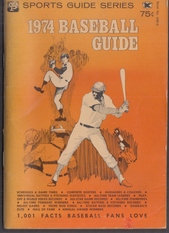 Snibbe Publications 1974 Baseball Guide rosters records ballparks