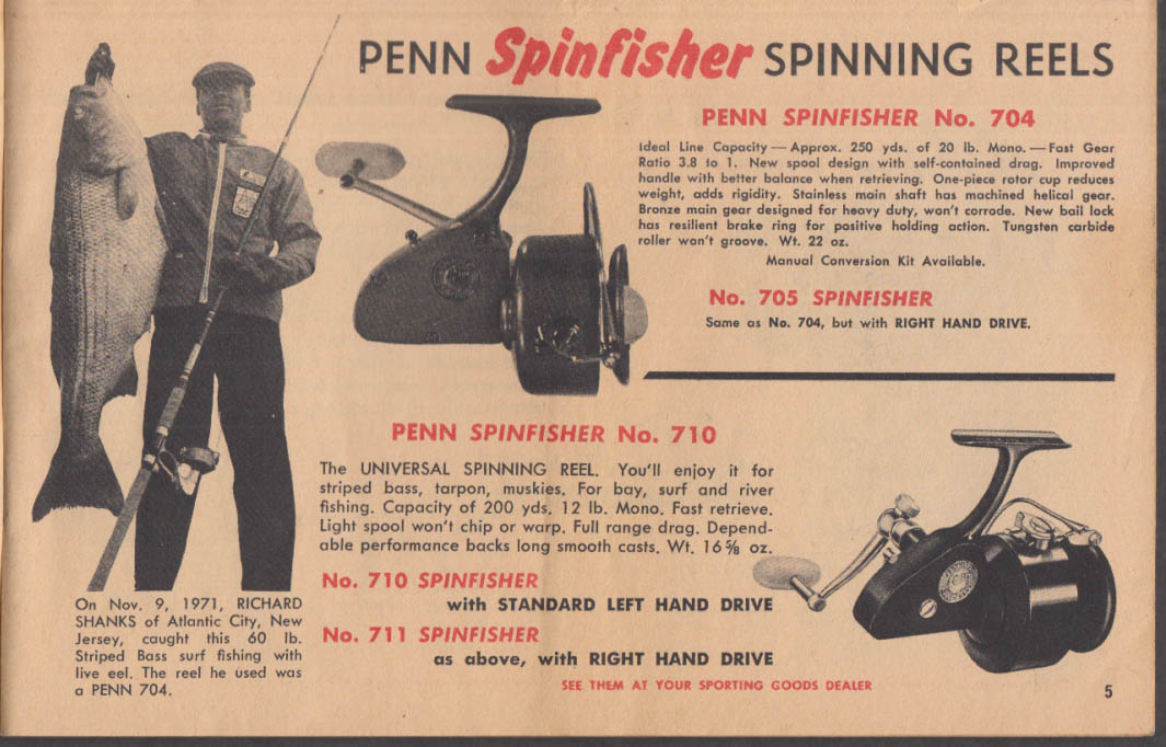 Penn Fishing Reels Catalog # 35B Instructions & Parts List 1960s