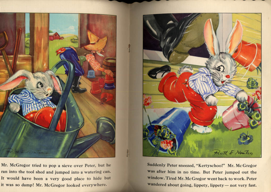 Peter Rabbit Whitman storybook Ruth E Newton Chubby Cubs 1947