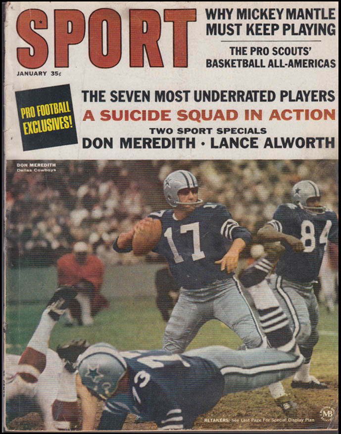 SPORT 1 1967 Don Meredith Mickey Mantle Alworth Maschery Sample Joe Morgan