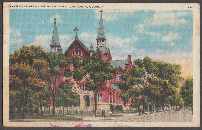 Sacred Heart Church [Catholic] at Augusta GA postcard 1936