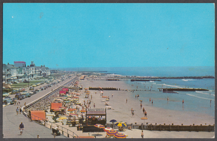 Panorama of the Boardwalk & beach looking East at Cape May NJ postcard ...