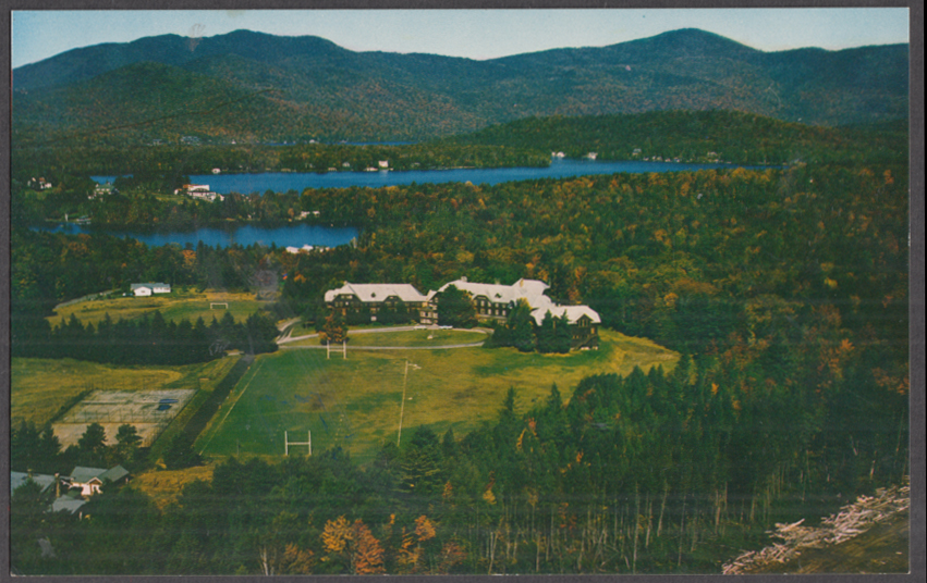 Athletic Fields & Campus Northwood School Lake Placid NY postcard 1960s