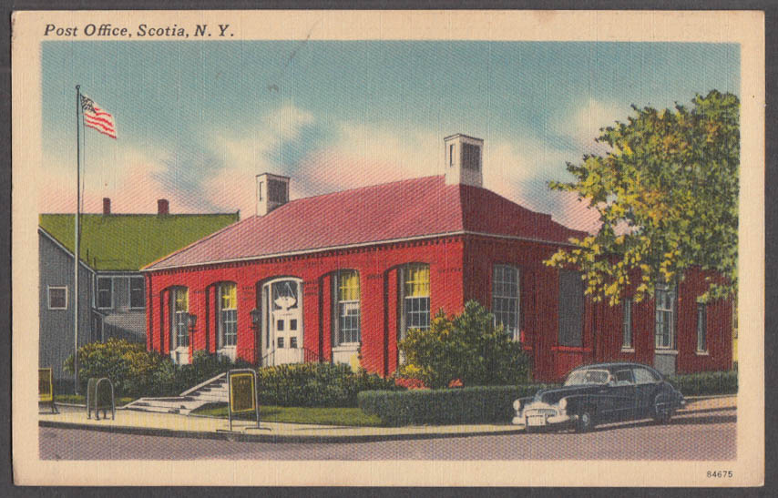 United States Post Office at Scotia NY postcard 1940s