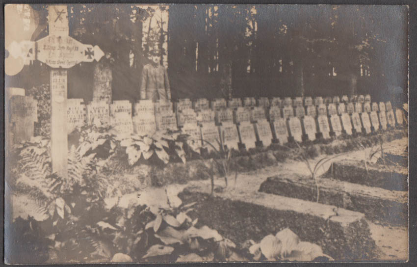 German military cemetery World War I RPPC postcard ca 1917