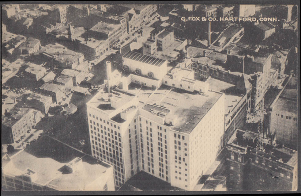 Aerial View of G Fox & Company Department Store Hartford CT postcard 1952