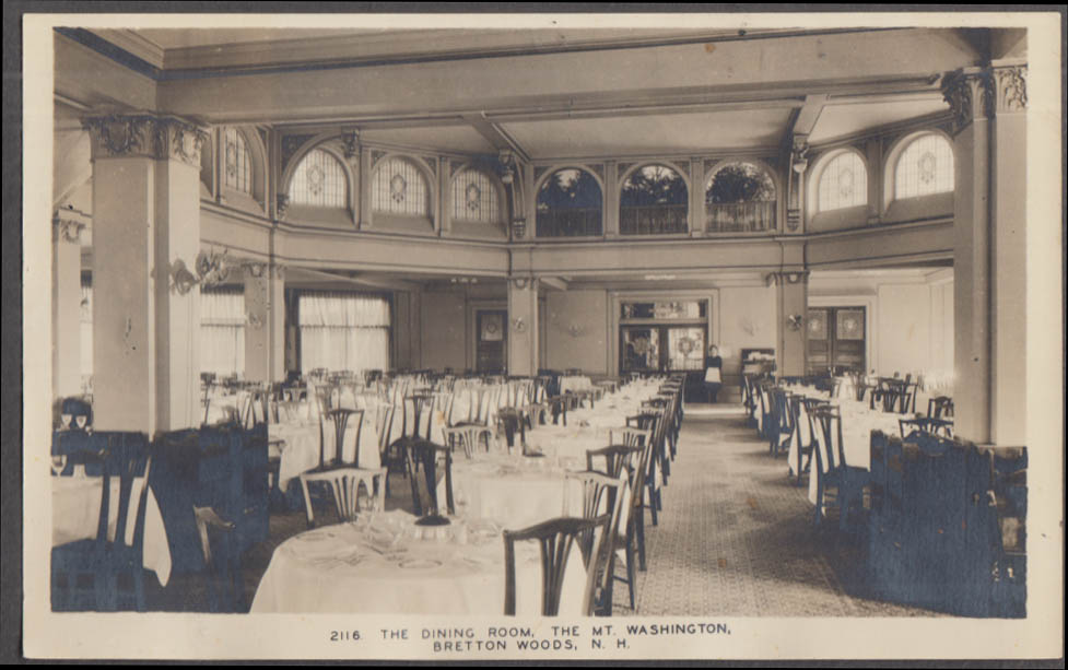 The Dining Room Mt Washington Hotel Bretton Woods NH RPPC postcard 1930s