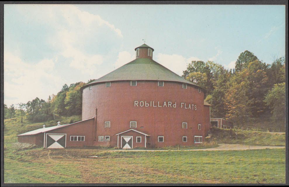 Round Barn Built 1908 at Irasburg VT postcard 1960s