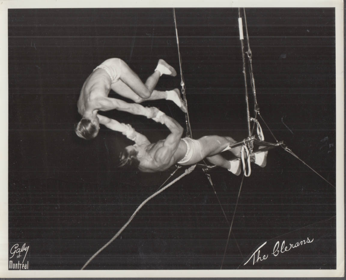 Les Clerans Trapeze Act circus photo ca 1940s Ringling Bros